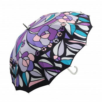藤田屋 一枚張り婦人長傘 da mon de 60cm ステンドグラス DA-2572(NT)