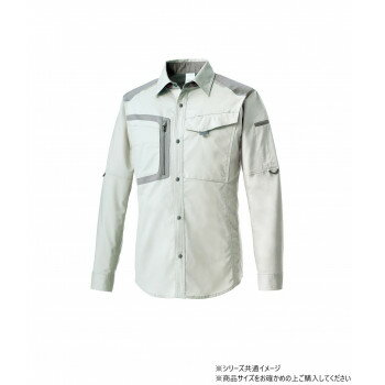 クロダルマ 長袖シャツ サイズ:5L グレー(42) 25677