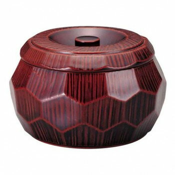 福井クラフト　はつり亀甲丼 (蓋・親)本漆調溜塗 41000190