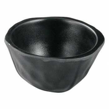 福井クラフト　メラミン9.2ひねり曲り深小鉢黒マット 51024220