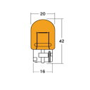M&Hマツシマ 白熱電球(2個入) 12v21w T20WB 大特殊 オレンジ AWB54X OR