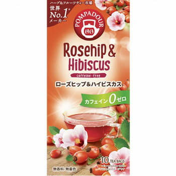 【代引き・同梱不可】 ポンパドール ハーブティーローズヒップ＆ハイビスカス10TB×12セット 73001