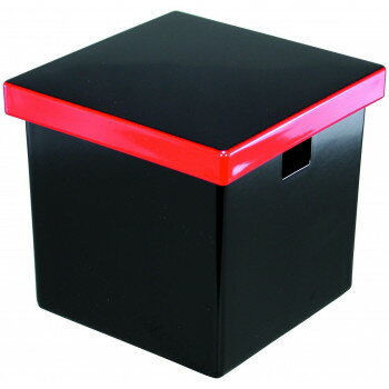 福井クラフト　元禄角ガリ入れ(小)黒渕朱 15158880