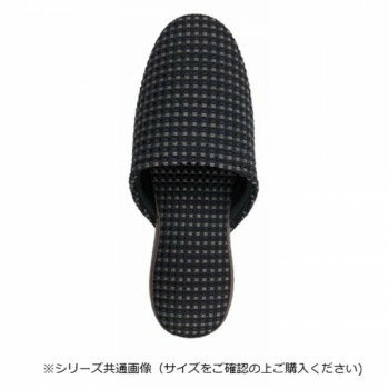【代引き・同梱不可】 アセット スリッパ ドビー吊込みL ブラック JS27001-BK