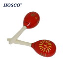 HOSCO(ホスコ) パーカッション ウッドマラカス 卵型8.5×27cm レッド HP-MR-O/RD
