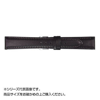MIMOSA(ミモザ) 時計バンド EMカーフ 22mm ブラック (美錠:銀) CEM-A22