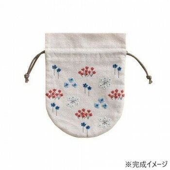戸塚刺しゅう 刺繍キット 戸塚刺しゅう×星燈社 星あかりの刺繍手帖 丸巾着袋「うたかた」 556