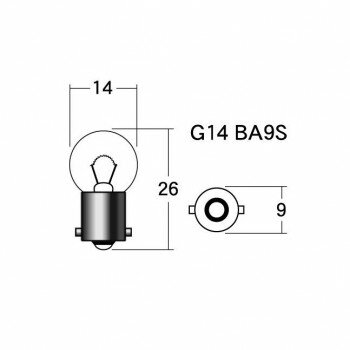 M＆Hマツシマ 白熱電球(2個入) 12v10w G14 BA9S オレンジ A7514 OR