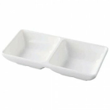 福井クラフト　メラミン14.8雅二ツ切皿白グロス 51025440