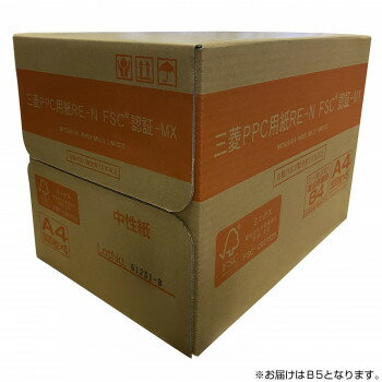 【同梱不可】 オストリッチダイヤ 三菱PPC用紙 RE-N FSC認証-MX B5 500枚包5冊入1箱 フ-075RN