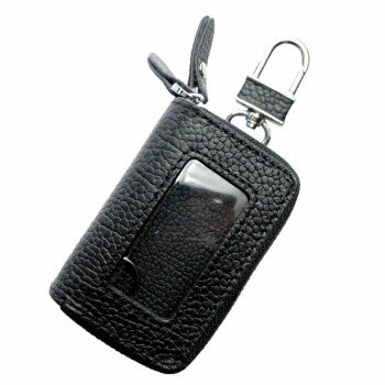 AWESOME(オーサム)　スマートキーケース　両面クリア窓付きダブルファスナータイプ　ブラック　ASK-2CMW002