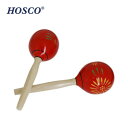 HOSCO(ホスコ) パーカッション ウッドマラカス 丸型9.5×31.5cm レッド HP-MR-R/RD