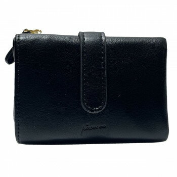 DAICO Pisoraro(ピソラロ) スムース 袋縫い三つ折りウォレット ブラック PR236