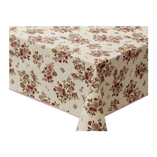 ジェノバ テーブルクロス ハートフルシリーズ 120cm×150cm ピンク
