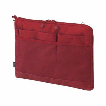 LIHIT LAB.(リヒトラブ) バッグインバッグ(ヨコ型) A4 レッド A-7681-3 LIHIT LAB.(リヒトラブ) バッグインバッグ(ヨコ型) A4 レッド A-7681-3