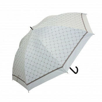 藤田屋 晴雨兼用長傘ジャンプ 58cm 花こうし オフホワイト SJ-2451 藤田屋 晴雨兼用長傘ジャンプ 58cm 花こうし オフホワイト SJ-2451