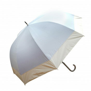 藤田屋 雨晴兼用婦人長傘 60cm 雨晴ドーム型 バイカラー切り継ぎ サックス×ホワイト UJ-2562(SH) 藤田屋 雨晴兼用婦人長傘 60cm 雨晴ドーム型 バイカラー切り継ぎ サックス×ホワイト UJ-2562(SH)
