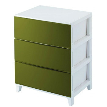 【代引き・同梱不可】 ルームス　シェード　ワイド　3段チェスト　(組立式)　RSD-S543　SKA・サンドカーキ