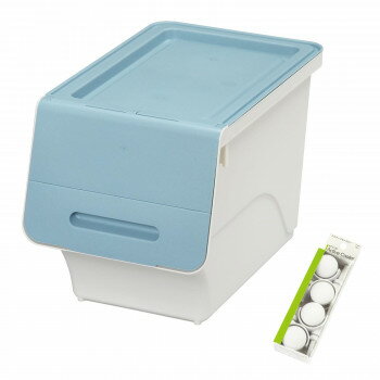 【代引き・同梱不可】 収納ケース　フロック　スリム30深型　3個組　キャスター付き　froq-S30-3+K　ブルー・BL