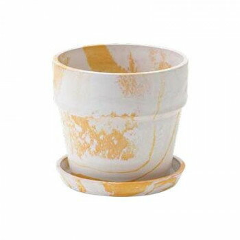 アーバンプランツポット マーブル ミルク/レモン 80986