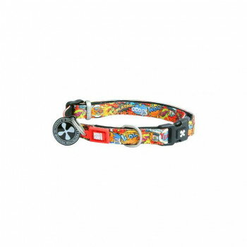 外国の映画や漫画に登場するヒーローの吹き出しをデザインした柄の犬用首輪です。もし迷子になってしまっても、スマートIDが迷子札代わりになるので安心!スタイリッシュなデザインと、快適性・機能性を両立する品質を兼ね備えた、ドイツ発の犬猫具ブランド「マックス&モーリー」はすべての首輪に世界に一つだけのQRコードが入ったIDタグを標準装備しています。【商品説明】・スマートIDの使い方はとても簡単で、QRコードを読み取り、専用画面で事前に情報登録をしておくだけ。初期費用・使用料は一切かかりません。【注意事項】※本製品はペット用製品です。本来の用途以外には使用しないでください。※犬の急な動きにより想定荷重を超えた場合、金属部分が破損する恐れがありますので十分にご注意ください。※経年劣化による事故防止のため、ご使用前後には必ず点検を行ってください。※壊れかけた場合は直ちに使用を中止し新しいものに交換してください。サイズ首回り:約22〜35cm、幅:1cm個装サイズ：13×5×1cm重量約14g個装重量：42g素材・材質ネオプレン仕様体重15kgまで使用可能付属品スマートID生産国中国※複数個ご購入の場合、別途送料が発生する場合がございます。※ラッピング・のし未対応です※送り先が北海道・沖縄・離島への配送は、追加送料をご請求となる可能性がございます。　その場合は当店にて注文確認後、別途追加送料のご連絡をさせていただきます。※在庫切れの場合、ご注文をキャンセルとさせて頂く場合がございます。　予めご了承ください。fk094igrjs