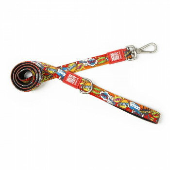 外国の映画や漫画に登場するヒーローの吹き出しをデザインした柄の犬用リードです。ウェットスーツに使われる高機能素材を使っているため、軽量で柔らかく握りやすくて、長時間のお散歩でも手が疲れません。スタイリッシュなデザインと、快適性・機能性を両立する品質を兼ね備えた、ドイツ発の犬猫具ブランド「Max&Molly(マックス&モーリー)」。【商品説明】・軽量で速乾性の高いネオプレン(ウェットスーツの素材)を使っているため、丈夫でありながら使い心地も抜群です。・持ち手部分には小物を取り付けることができる「Dカン」付き。【注意事項】※本製品はペット用製品です。本来の用途以外には使用しないでください。※この製品は散歩用のリードです。係留用としては使用しないでください。※犬の急な動きにより想定荷重を超えた場合、金属部分が破損する恐れがありますので十分にご注意ください。※経年劣化による事故防止のため、ご使用前後には必ず点検を行ってください。※壊れかけた場合は直ちに使用を中止し新しいものに交換してください。サイズ長さ:約120cm、幅:1cm個装サイズ：13×5×4cm重量約70g個装重量：200g素材・材質ネオプレン仕様体重25kgまで使用可能生産国中国※複数個ご購入の場合、別途送料が発生する場合がございます。※ラッピング・のし未対応です※送り先が北海道・沖縄・離島への配送は、追加送料をご請求となる可能性がございます。　その場合は当店にて注文確認後、別途追加送料のご連絡をさせていただきます。※在庫切れの場合、ご注文をキャンセルとさせて頂く場合がございます。　予めご了承ください。fk094igrjs