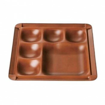 福井クラフト　耐30cm角渕付1/5プレート ブラウン(裏黒) 80521110