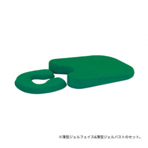 【代引き・同梱不可】 高田ベッド製作所 薄型ジェルセット(薄型ジェルフェイス&薄型ジェルバスト) 伏臥位マット グリーン TB-1359