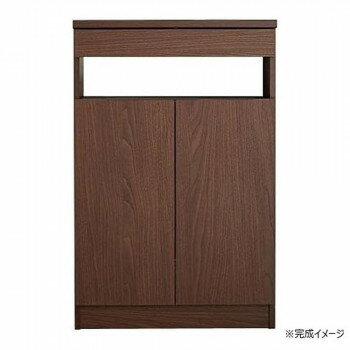 【代引き・同梱不可】 日本製組立家具 FAX台60型 ルーター収納 ブラウン