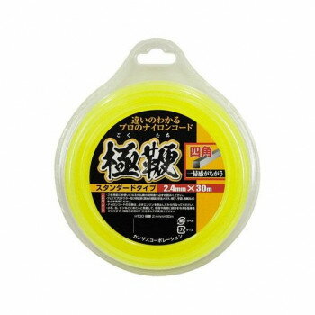 高芝ギムネ製作所 カンザス 極鞭ナイロンコード2.4mm四角(スタンダードタイプ) 30M HT30