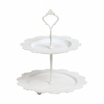 エスジーワンダーゾーン アンティークブリキ2段スタンド ホワイトウォッシュ 540-038W