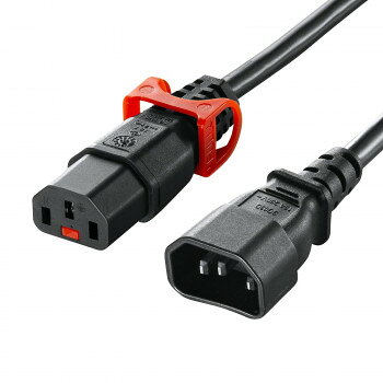 サンワサプライ 抜け防止ロック式電源コードロックプラス 3P 0.5m APW15-C14C13LP-5