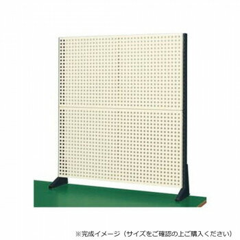 【代引き・同梱不可】 サカエ ポール型架台 パンチングパネル付 900×65×1010mm アイボリー KP-M90P