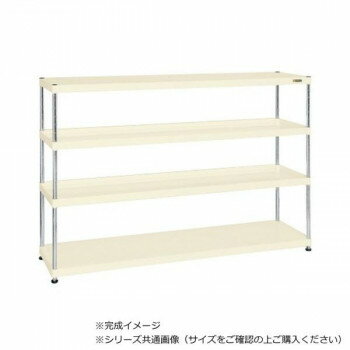 【代引き・同梱不可】 サカエ ニューCSパールラック 4段タイプ 1800×600×1200mm アイボリー CSPRA-1324I