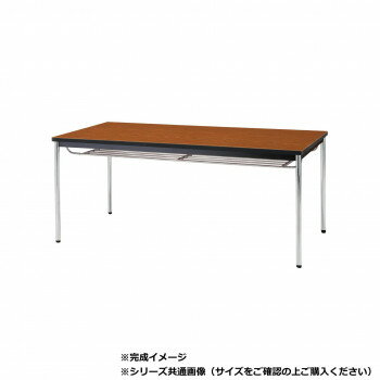 【代引き・同梱不可】 藤沢工業(TOKIO)　ミーティングテーブル　TDWS-1845TM チーク