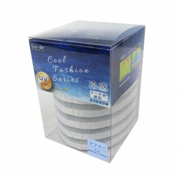 成願 冷感マフラー ボーダー マフラー GY CMBD-250