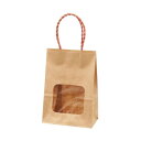 ウィンドウミニバッグ 茶無地 赤 25枚 XZK65107