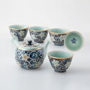 55547 唐草桔梗 急須茶器揃