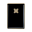 名刺盆 小 黒(フチ金) 井桁橘 3901850200921