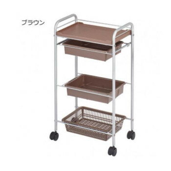 【代引き・同梱不可】 サロン向け スタンダードワゴン C-212　ブラウン・12107