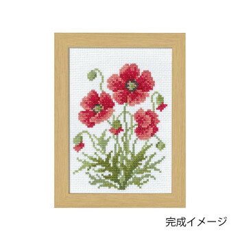 刺しゅうキット 12ケ月の花フレーム〜マリー・カトリーヌ コレクション〜 4月ポピー 7509