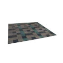 【同梱不可】 純国産 い草花ござカーペット ラグ 『京刺子』 ブルー 本間1畳(約95×191cm) 4110111(3)