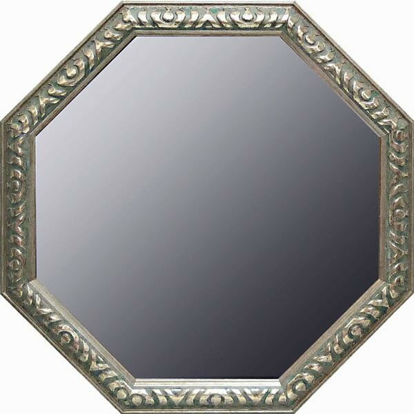 ユーパワー アンティーク 八角ミラー LLサイズ シルバー/アンティークグリーン AM-07024(3)