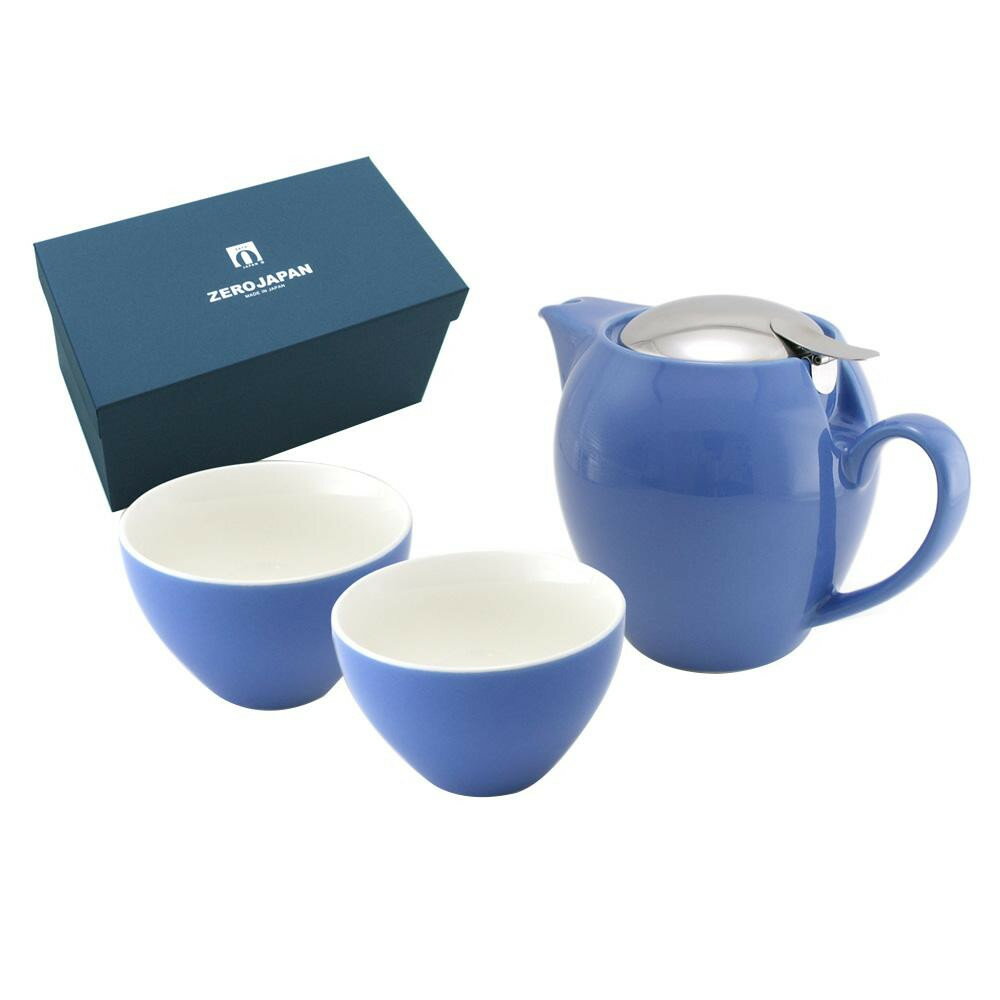 ZERO JAPAN ユニバーサルティーポット4人用+ティーカップワイド×2 ZG-003 BB・ブルーベリー