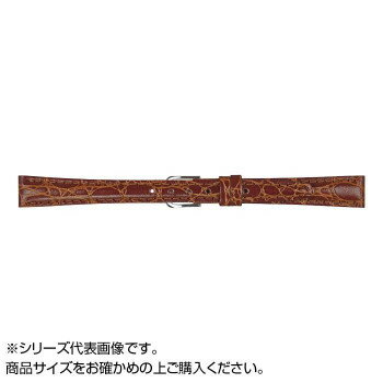 MIMOSA(ミモザ) 時計バンド RA型押ワニ 14mm ブラウン (美錠:銀) CRA-C14