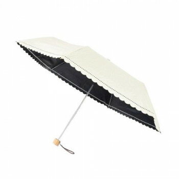 三国 裏黒コーティング晴雨兼用折りたたみ傘 ヒートカット オフ白 S2517101