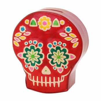 かわいく飾れるカラフルなスカルの貯金箱。ハンドペイントならではのムラ感や色味の違いが味わい深いです。※実際の商品は色合い、配色が異なる場合があります。ご了承ください。※色味が薄い部分に斑点がみられることがございます。山羊革の個体差による特性としてあらかじめご了承ください。サイズ約10.5×9.3×D4cm個装サイズ：11×10×5cm重量個装重量：150g素材・材質山羊革生産国インド※複数個ご購入の場合、別途送料が発生する場合がございます。※ラッピング・のし未対応です※送り先が北海道・沖縄・離島への配送は、追加送料をご請求となる可能性がございます。　その場合は当店にて注文確認後、別途追加送料のご連絡をさせていただきます。※在庫切れの場合、ご注文をキャンセルとさせて頂く場合がございます。　予めご了承ください。fk094igrjs