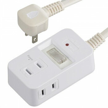 発煙ガードスイッチ付タップ 3個口 2m HS-TP32HS3-W 発煙ガードスイッチ付タップ 3個口 2m HS-TP32HS3-W