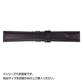 MIMOSA(ミモザ) 時計バンド EMカーフ 20mm ブラック (美錠:銀) CEM-A20