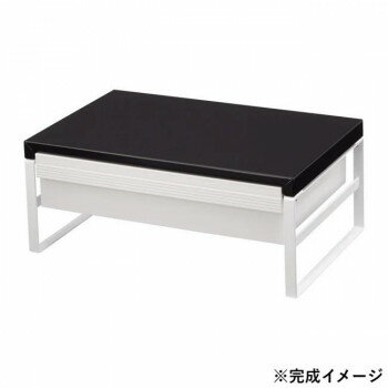 LIHIT LAB.(リヒトラブ)　机上台　幅390mm　引出し付ハイタイプ　黒　A-7342-24